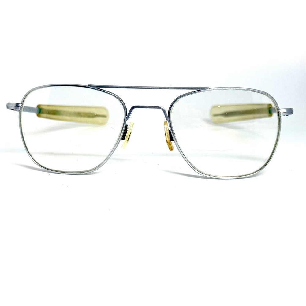 Randolph Engineering Aviator Sunglasses Silver Metal Frame USA 5 1/2 24952